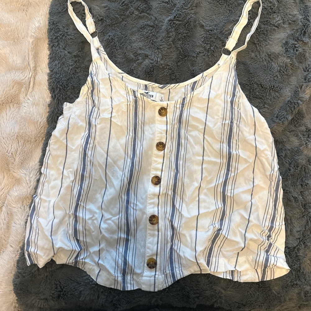 Hollister Blue and White Striped Camisole